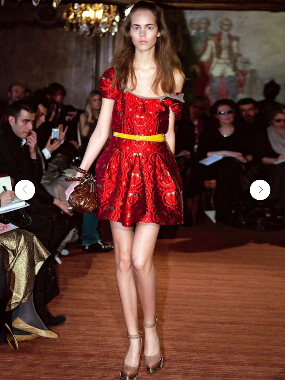 Miu Miu Fall 2006 Red Brocade Dress